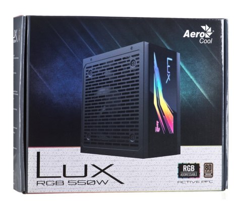 Aerocool Zasilacz Aerocool LUX AEROPGSLUXRGB-550 (550 W; 120 mm)