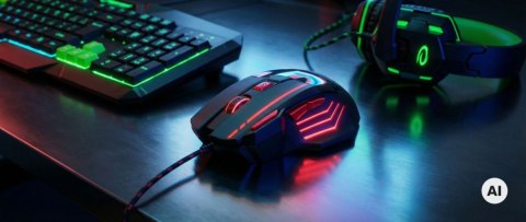Esperanza Mysz przewodowa gaming LED 7D OPT. USB Esperanza WOLF EGM201R czerwona