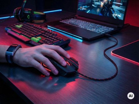 Esperanza Mysz przewodowa gaming LED 7D OPT. USB Esperanza WOLF EGM201R czerwona
