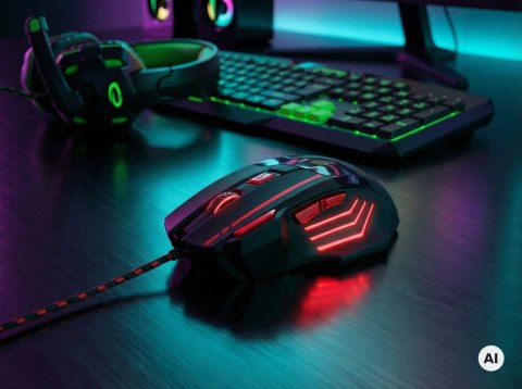 Esperanza Mysz przewodowa gaming LED 7D OPT. USB Esperanza WOLF EGM201R czerwona