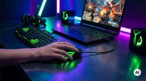 Esperanza Mysz przewodowa gaming LED 7D OPT. USB Esperanza WOLF EGM201G zielona