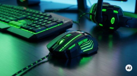 Esperanza Mysz przewodowa gaming LED 7D OPT. USB Esperanza WOLF EGM201G zielona