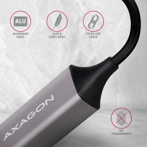 AXAGON ADE-TR Karta sieciowa USB-A 5Gbps, port RJ-45 1Gbps, chipset Realtek RTL8153, autoinstalacja, Wake-on-LAN, aluminiowa, kabel 15 