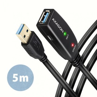 AXAGON ADR-305 Przedłużacz aktywny USB-A (wtyk) - USB-A (gniazdo) 5 m, USB 5Gbps, opcjonalne zasilanie micro USB, możliwość łączenia