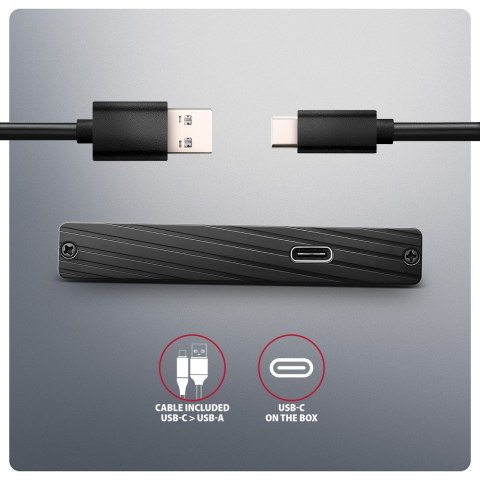 AXAGON EE25-XA6C Obudowa zewnętrzna na dysk 2,5" SATA SSD/HDD (do 9,5 mm), USB-C 5Gbps, UASP/TRIM, aluminiowa, kabel USB-C - USB-A 50 c