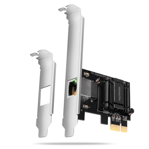 AXAGON PCEE-G50 Karta sieciowa PCIe 3.1 x1, port RJ-45 5GbE (5/2.5/1G), chipset Realtek RTL8126, PXE, Wake-on-LAN, radiator, śledź SP/L