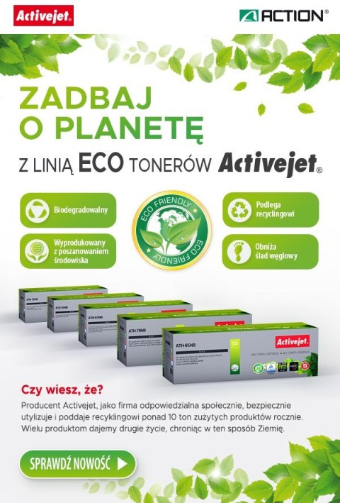 Activejet BIO Activejet ATH-36NB Toner (zamiennik HP 36A CB436A, Canon CRG-713; Supreme; 2000 stron; czarny). ECO Toner. Proszek w tonerze