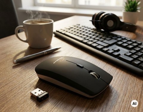 Esperanza Mysz bezprzewodowa 2.4GHZ 4D OPT. USB Esperanza SATURN EM120K czarna