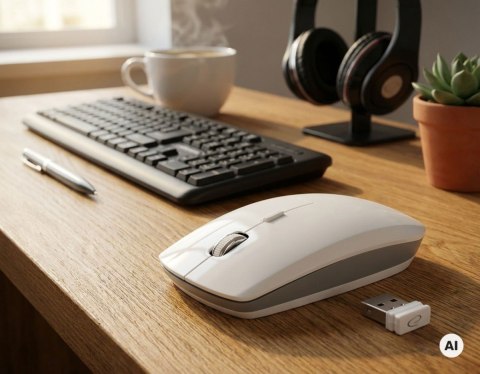 Esperanza Mysz bezprzewodowa 2.4GHZ 4D OPT. USB Esperanza SATURN biała