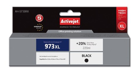 Activejet Activejet AH-973BRX Tusz (zamiennik HP 973XL L0S07AE; Premium; 220 ml; czarny)