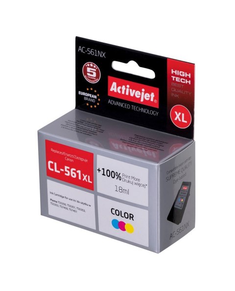 Activejet Activejet AC-561NX Tusz (zamiennik Canon CL-561XL; Supreme; 18 ml; kolor: Cyjan, magenta, Żółty)