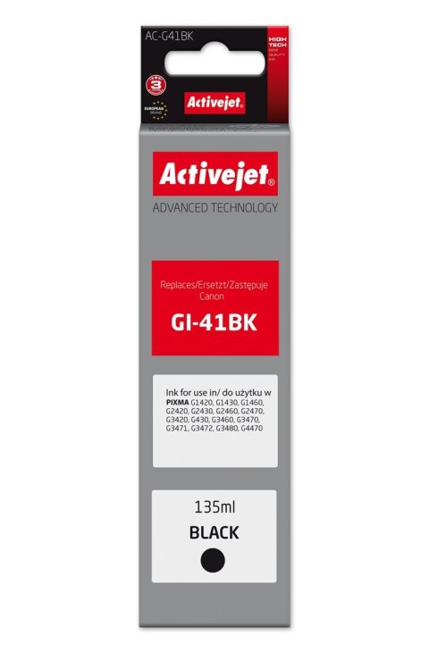 Activejet Activejet AC-G41Bk Buteleczka z tuszem z atramentem (zamiennik Canon GI-41BK 4528C001; Supreme; 135 ml; czarny)