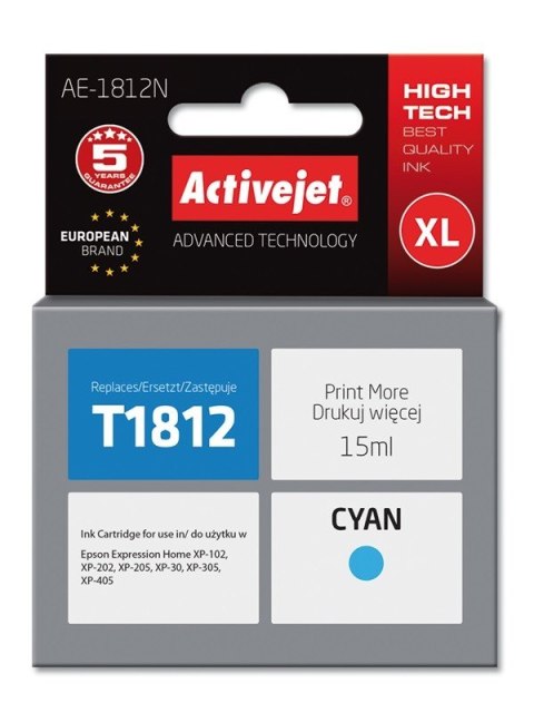Activejet Activejet AE-1812N Tusz (zamiennik Epson 18XL T1812; Supreme; 15 ml; niebieski)