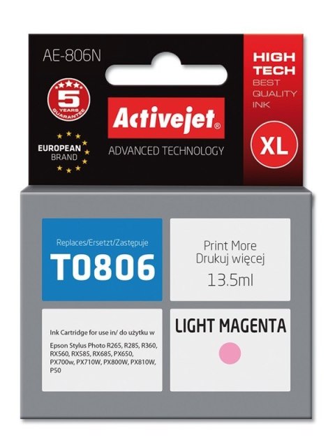 Activejet Activejet AE-806N Tusz (zamiennik Epson T0806; Supreme; 13,5 ml; jasny czerwony)
