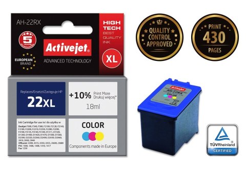Activejet Activejet AH-22RX Tusz (zamiennik HP 22XL C9352A; Premium; 18 ml; kolor)