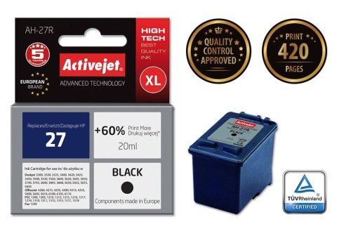 Activejet Activejet AH-27R Tusz (zamiennik HP 27 C8727A; Premium; 20 ml; czarny)