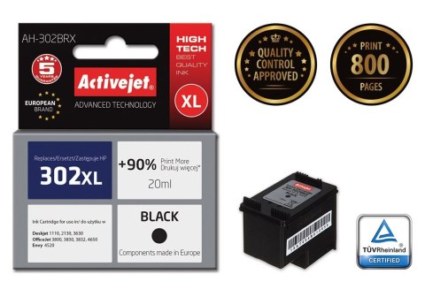 Activejet Activejet AH-302BRX Tusz (zamiennik HP 302XL F6U68AE; Premium; 20 ml; czarny)