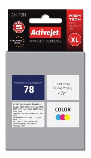 Activejet Activejet AH-78N Tusz (zamiennik HP 78 C6578D; Supreme; 47 ml; kolor)