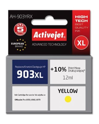 Activejet Activejet AH-903YRX Tusz (zamiennik HP 903XL T6M11AE; Premium; 12 ml; żółty)
