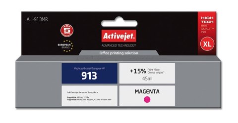 Activejet Activejet AH-913MR Tusz (zamiennik HP 913 F6T78AE; Premium; 45 ml; czerwony)