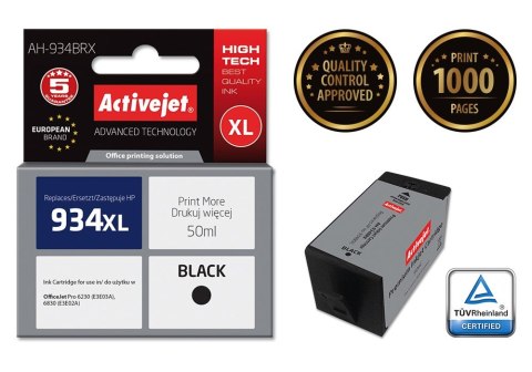 Activejet Activejet AH-934BRX Tusz (zamiennik HP 934XL C2P23AE; Premium; 50 ml; czarny)