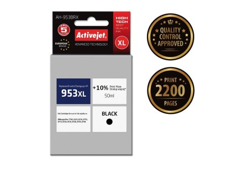 Activejet Activejet AH-953BRX Tusz (zamiennik HP 953XL L0S70AE; Premium; 50 ml; 2200 stron, czarny)