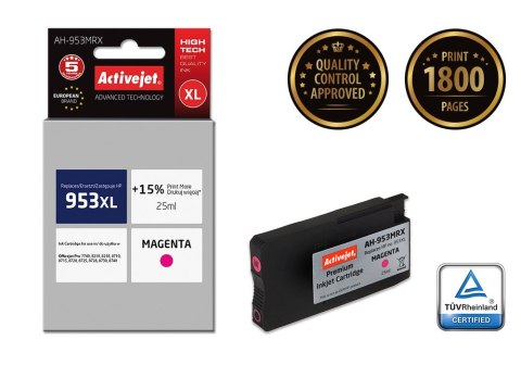 Activejet Activejet AH-953MRX Tusz (zamiennik HP 953XL F6U17AE; Premium; 25 ml; czerwony)