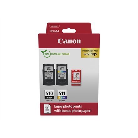 Canon Canon 2970B017 nabój z tuszem 2 szt. Oryginalny Czarny, Cyjan, Purpurowy, Żółty