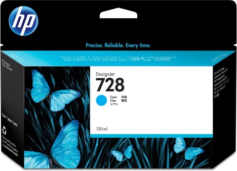 Hewlett-Packard Tusz HP niebieski HP 728, HP728=F9J67A, 130 ml