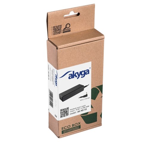 Akyga Zasilacz sieciowy Akyga AK-ND-55 do notebooka Asus (19 V; 3,42 A; 65W; 4 mm x 1.35 mm)