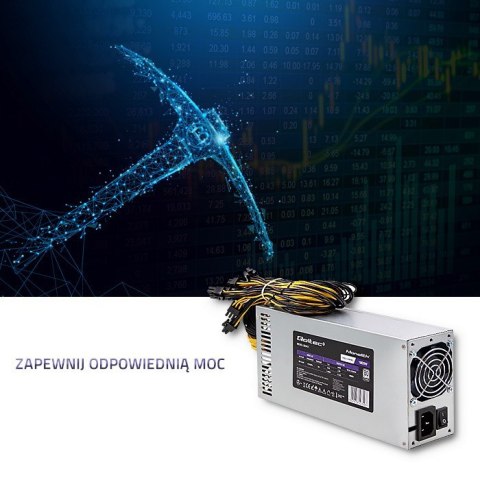 Qoltec QOLTEC ZASILACZ PCI-E 1800W | 80 PLUS PLATINUM | GAMING MINER
