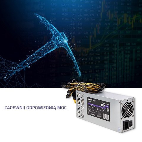 Qoltec QOLTEC ZASILACZ PCI-E 1850W | 80 PLUS PLATINUM | GAMING MINER