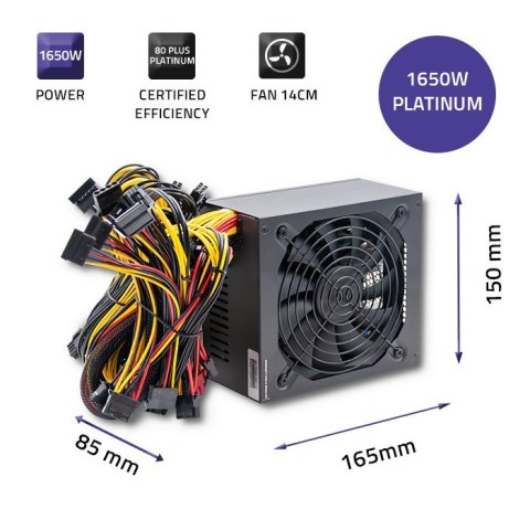 Qoltec Qoltec Wydajny Zasilacz ATX 1650W | 80 Plus Platinum