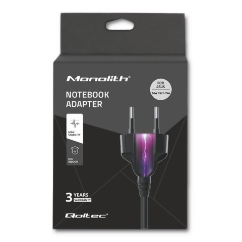 Qoltec Zasilacz Qoltec 50071.90W do notebooka Asus (19 V; 4,74 A; 90W; 5.5 mm x 2.5 mm)