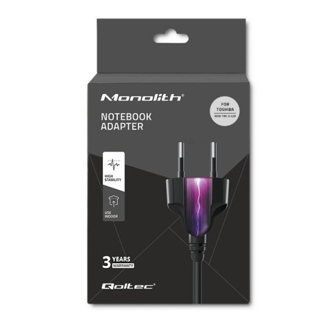 Qoltec Zasilacz Qoltec 50073.65W do notebooka Toshiba (19 V; 3,42 A; 65W; 5.5 mm x 2.5 mm)