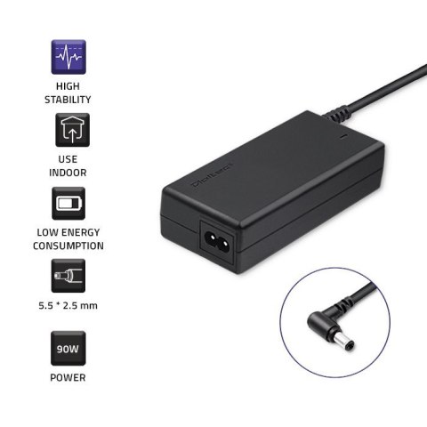 Qoltec Zasilacz Qoltec 50075.90W do notebooka Asus (19 V; 4,74 A, 4,9 A; 90W; 5.5 mm x 2.5 mm)