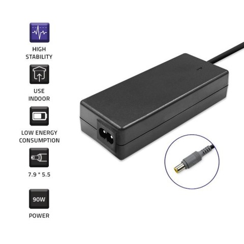 Qoltec Zasilacz Qoltec 50093.90W do notebooka IBM, Lenovo (20 V; 4,5 A; 90W; 7.9 mm x 5.5 mm)