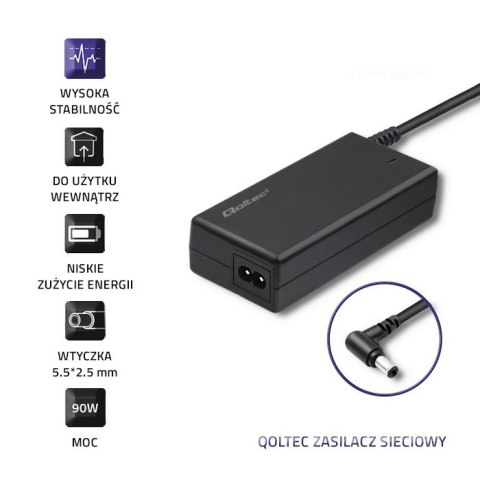 Qoltec Zasilacz Qoltec 50099.90W do notebooka IBM, Lenovo (20 V; 4,74 A; 90W; 5.5 mm x 2.5 mm)