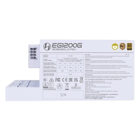 LIAN LI Lian Li EDGE GOLD 1200 80 PLUS Gold Netzteil, PCIe 5.1, ATX 3.1 - 1.200 Watt, weiß, inkl. USB-Hub