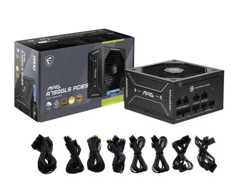 MSI Zasilacz MSI MAG A750GLS PCIE5 750W 80+ Gold ATX 3.1