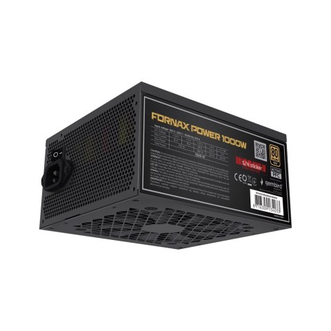 GEMBIRD GEMBIRD ZASILACZ KOMPUTEROWY FORNAX POWER 1000W 80+ GOLD ATX, 1000W, AKTYWNE PFC, 12CM WENTYLATOR