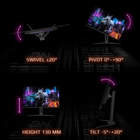 Gigabyte GIGABYTE AORUS FO32U EK monitor komputerowy 80 cm (31.5") 3840 x 2160 px 4K Ultra HD OLED Czarny