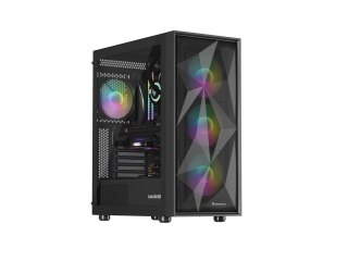 NATEC NATEC OBUDOWA GAMINGOWA GENESIS DIAXID 605 ARGB MIDI TOWER USB-C Z OKNEM CZARNA