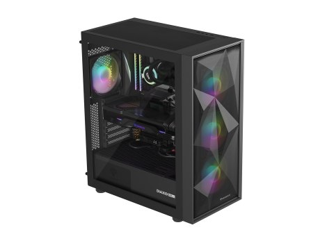 NATEC NATEC OBUDOWA GAMINGOWA GENESIS DIAXID 605 ARGB MIDI TOWER USB-C Z OKNEM CZARNA