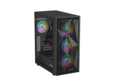 NATEC NATEC OBUDOWA GAMINGOWA GENESIS DIAXID 605 ARGB MIDI TOWER USB-C Z OKNEM CZARNA