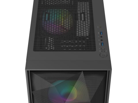 NATEC NATEC OBUDOWA GAMINGOWA GENESIS DIAXID 605 ARGB MIDI TOWER USB-C Z OKNEM CZARNA