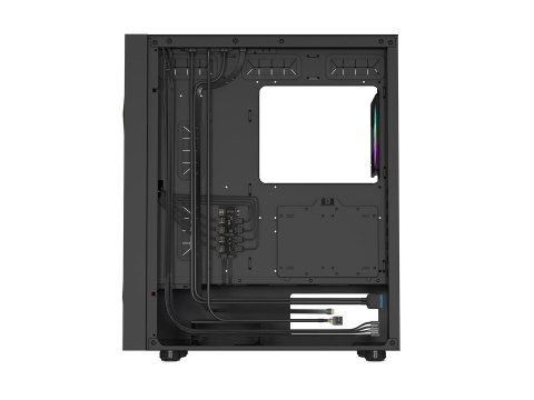 NATEC NATEC OBUDOWA GAMINGOWA GENESIS DIAXID 605 ARGB MIDI TOWER USB-C Z OKNEM CZARNA