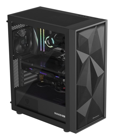 NATEC NATEC OBUDOWA GAMINGOWA GENESIS DIAXID 605F MIDI TOWER USB-C Z OKNEM CZARNA