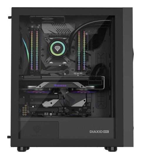 NATEC NATEC OBUDOWA GAMINGOWA GENESIS DIAXID 605F MIDI TOWER USB-C Z OKNEM CZARNA