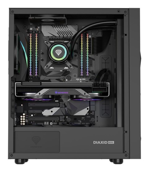 NATEC NATEC OBUDOWA GAMINGOWA GENESIS DIAXID 605F MIDI TOWER USB-C Z OKNEM CZARNA